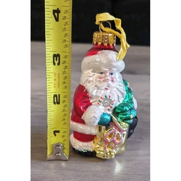 Designers Studio Glass Santa Claus Ornament Christmas Hand Painted - Picture 8 of 8